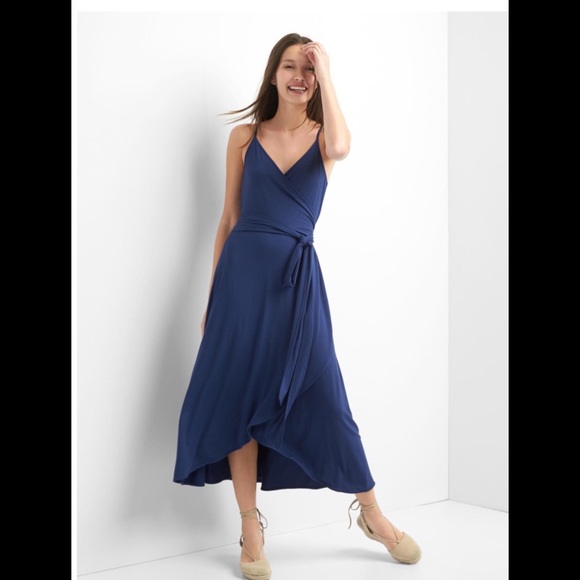 cami wrap dress midi